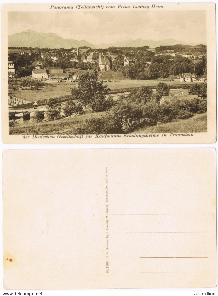 Ansichtskarte Traunstein Panorama (Teilansicht) Vom Prinz Ludwig-Heim 1920 - Traunstein