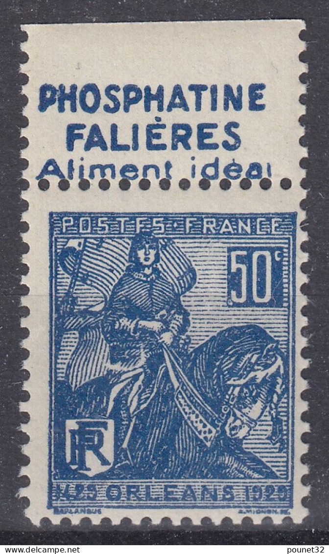 TIMBRE FRANCE N° 257 + PUB PHOSPHATINE FALIERES NEUF ** GOMME SANS CHARNIERE - Unused Stamps