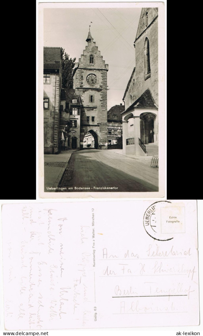 Ansichtskarte Überlingen Straßenpartie Am Franziskanertor 1953 - Ueberlingen