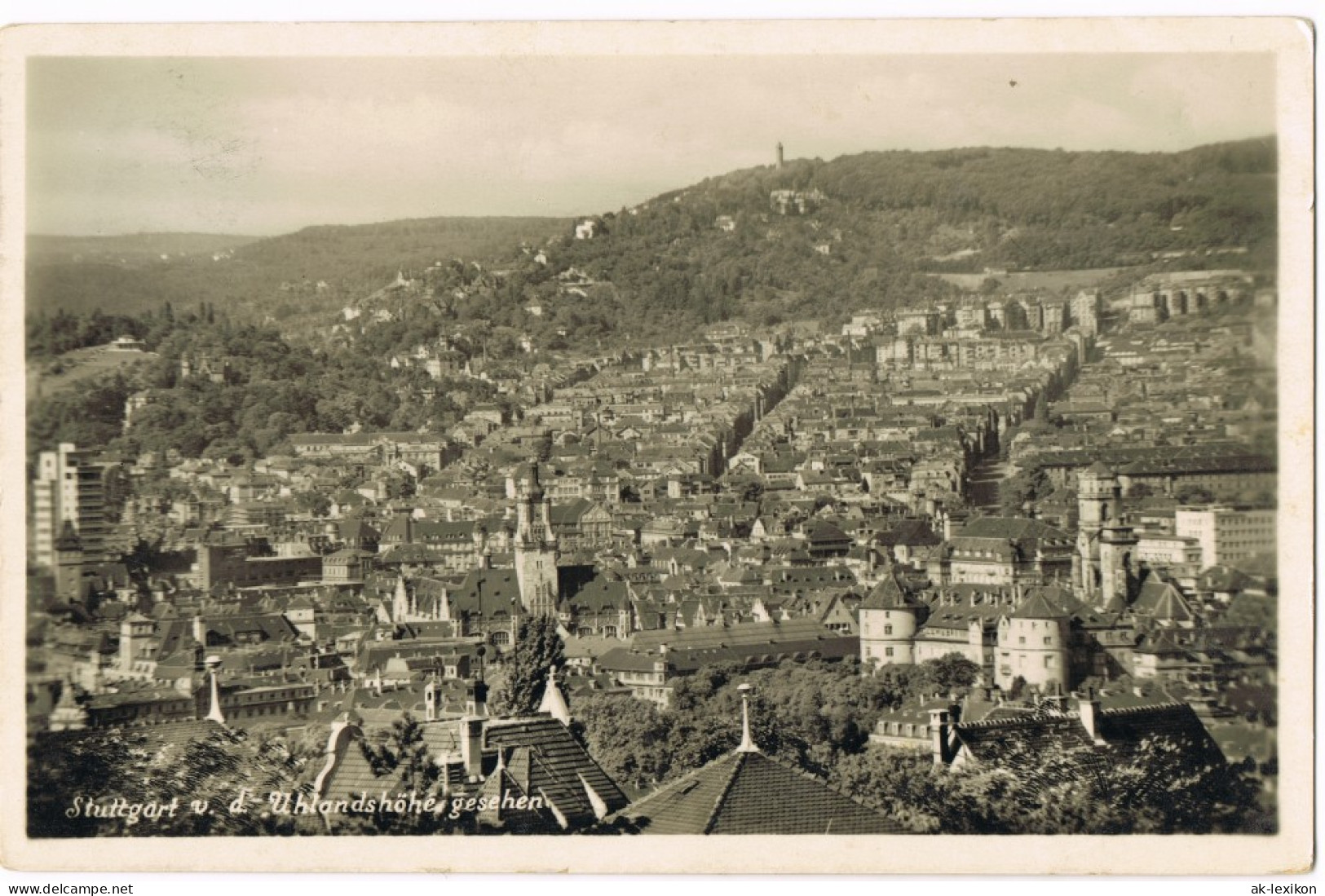 Ansichtskarte Stuttgart Panorama-Ansicht V.d. Uhlandshöhe Gesehen 1930 - Stuttgart