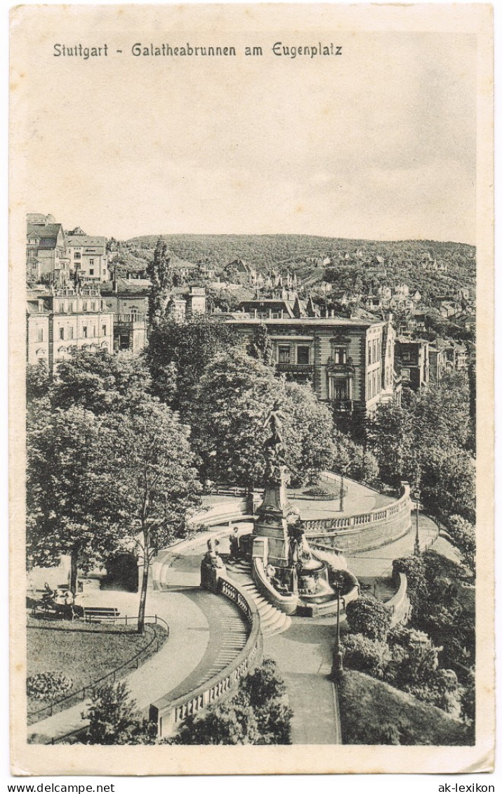 Ansichtskarte Stuttgart Galatheabrunnen Am Eugenplatz 1930 - Stuttgart