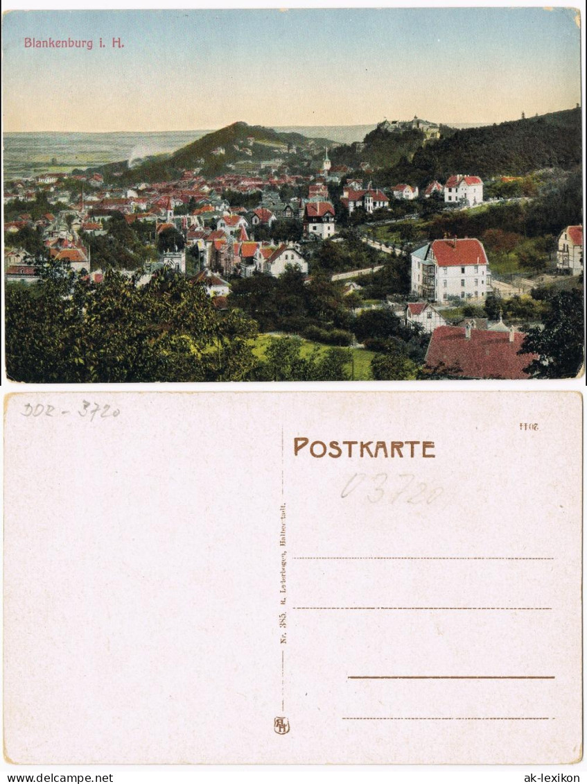 Ansichtskarte Blankenburg (Harz) Panorama-Ansicht Orts-Gesamtansicht 1920 - Altri & Non Classificati