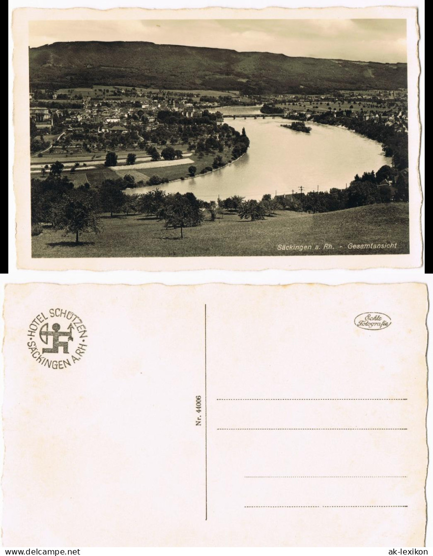 Ansichtskarte Bad Säckingen Panorama-Gesamtansicht 1940 - Bad Säckingen