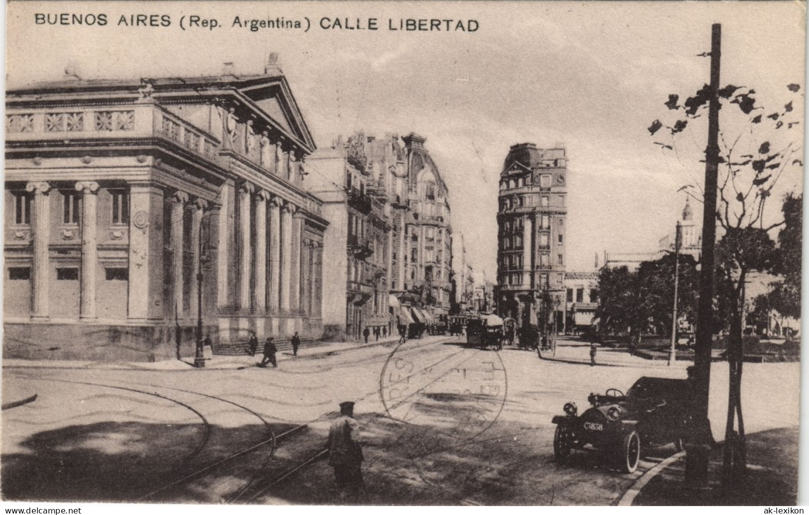 Postcard Buenos Aires Straßenpartie - Calle Libertad 1923 - Argentine