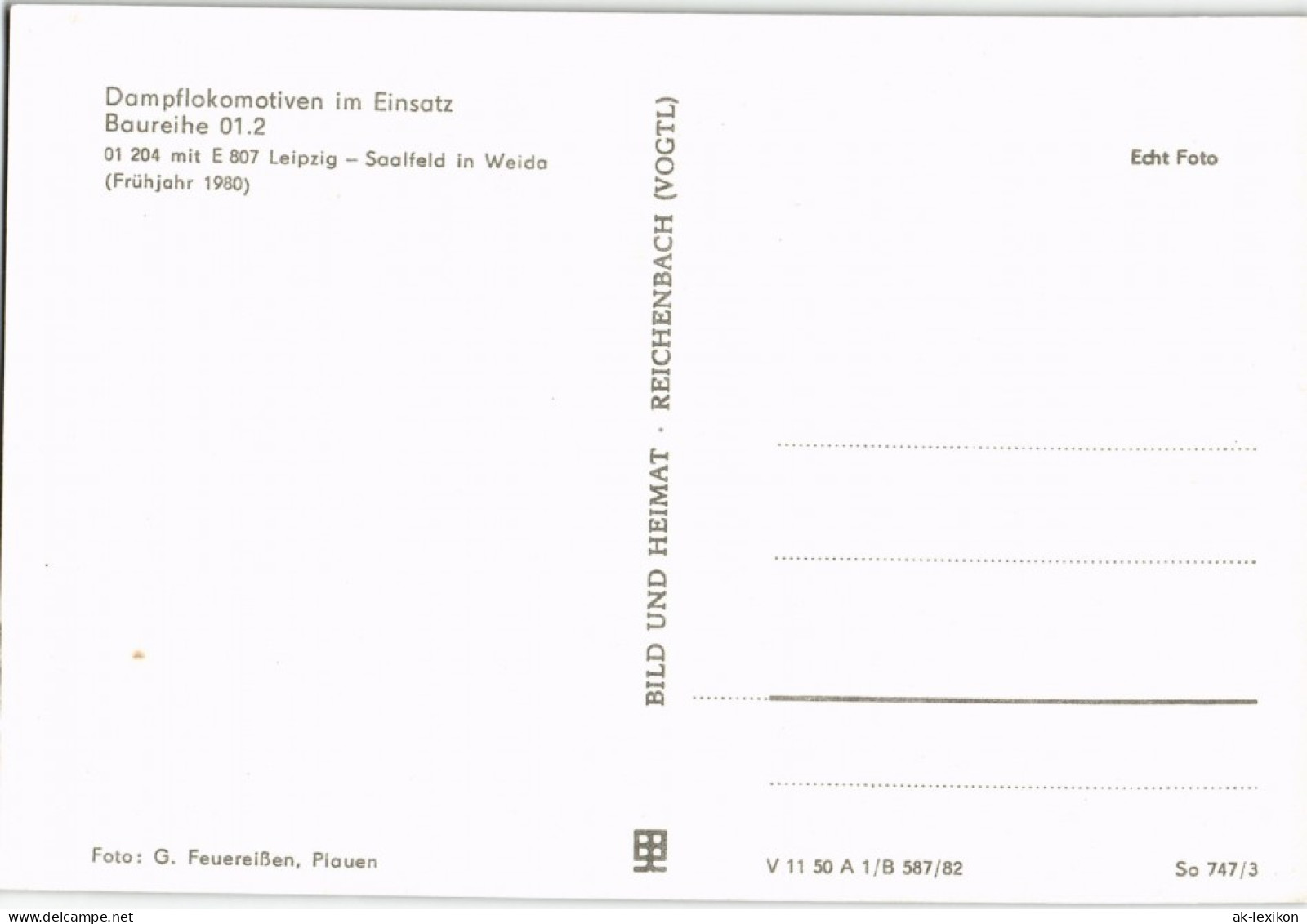 Weida (Thüringen) Dampflokomotiven Einsatz Baureihe 01.2 Leipzig-Saalfeld 1982 - Weida