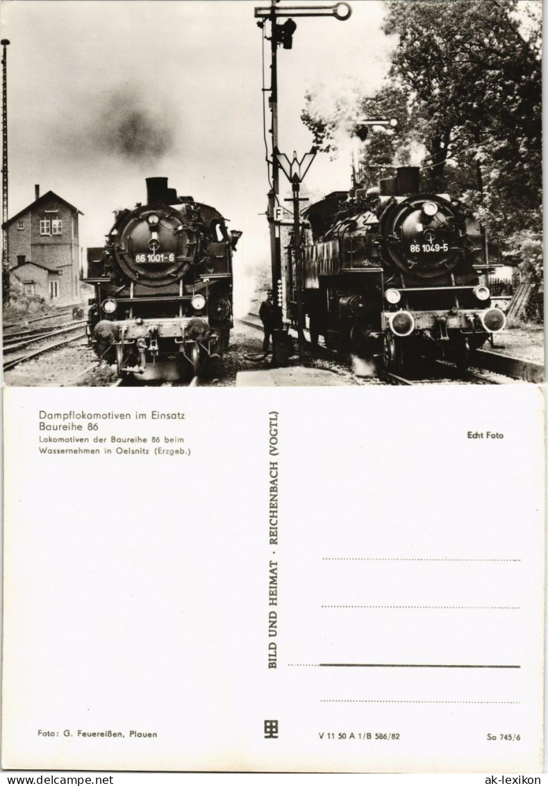 Oelsnitz (Erzgebirge) Dampflokomotiven Baureihe 86 Beim Wassernehmen 1982 - Oelsnitz I. Erzgeb.