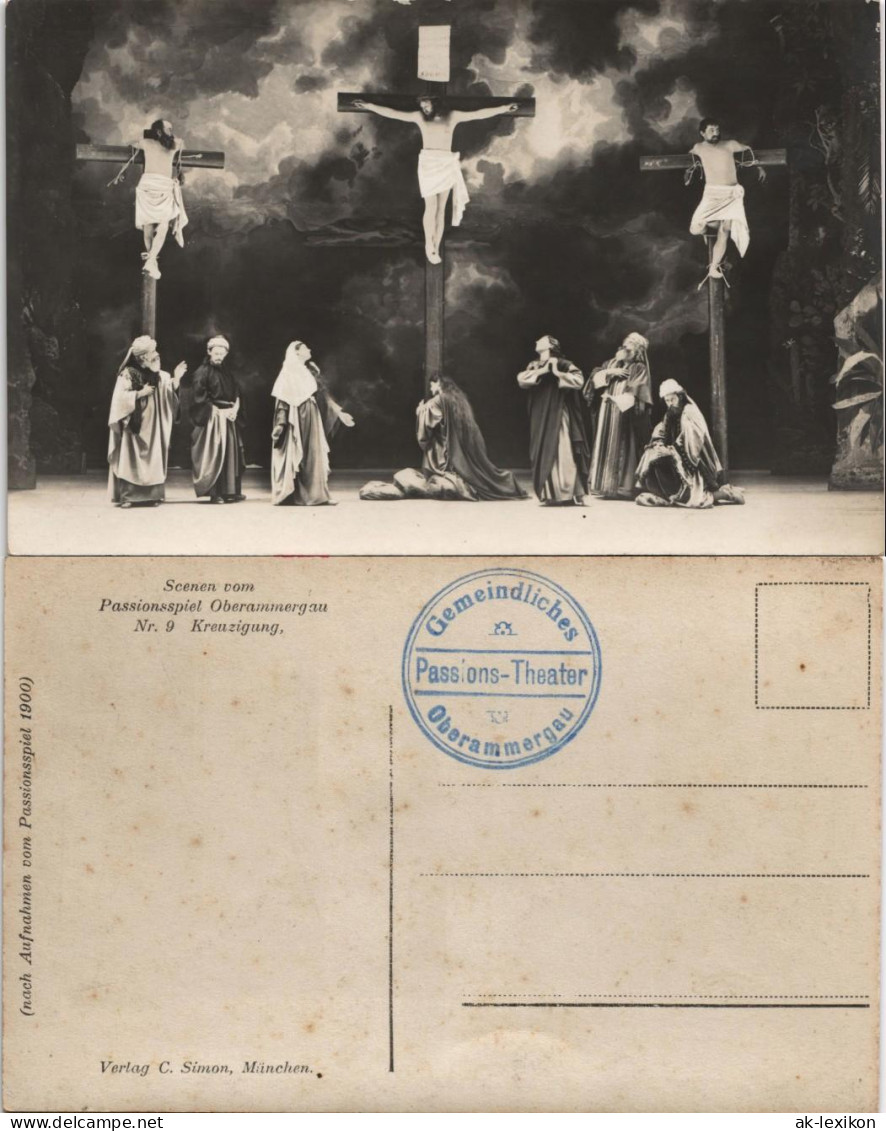 Ansichtskarte Oberammergau Passionsspiel Oberammergau Nr. 9 Kreuzigung, 1900 - Oberammergau