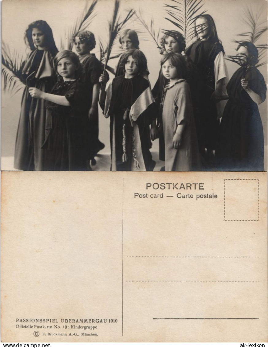 Oberammergau Offizielle Postkarte No. 10: Kindergruppe Passionsspiele 1910 - Oberammergau