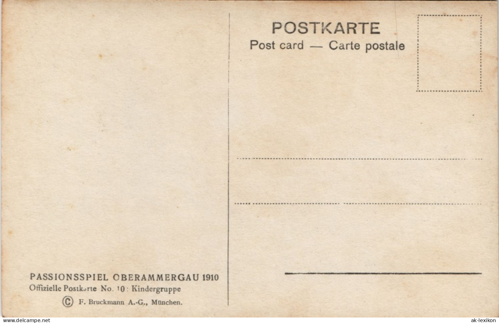 Oberammergau Offizielle Postkarte No. 10: Kindergruppe Passionsspiele 1910 - Oberammergau