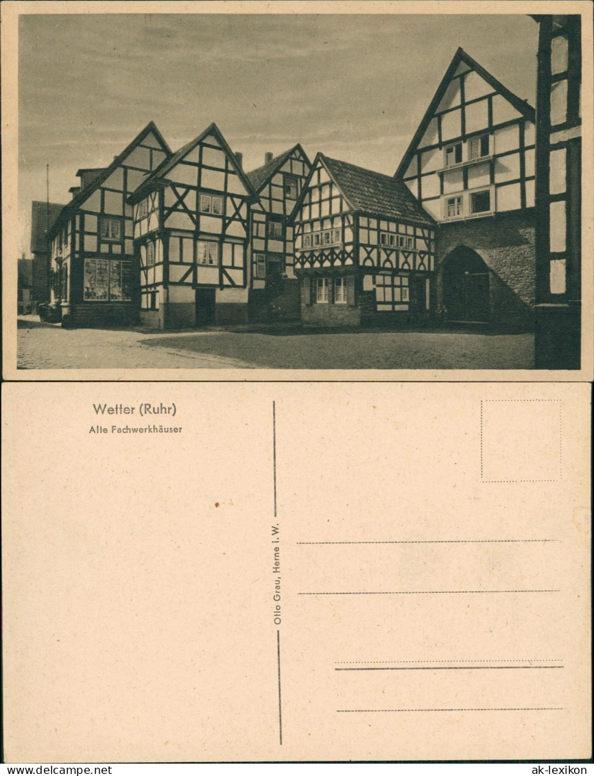 Ansichtskarte Wetter (Ruhr) Alte Fachwerkhäuser, Geschäft 1929 - Wetter