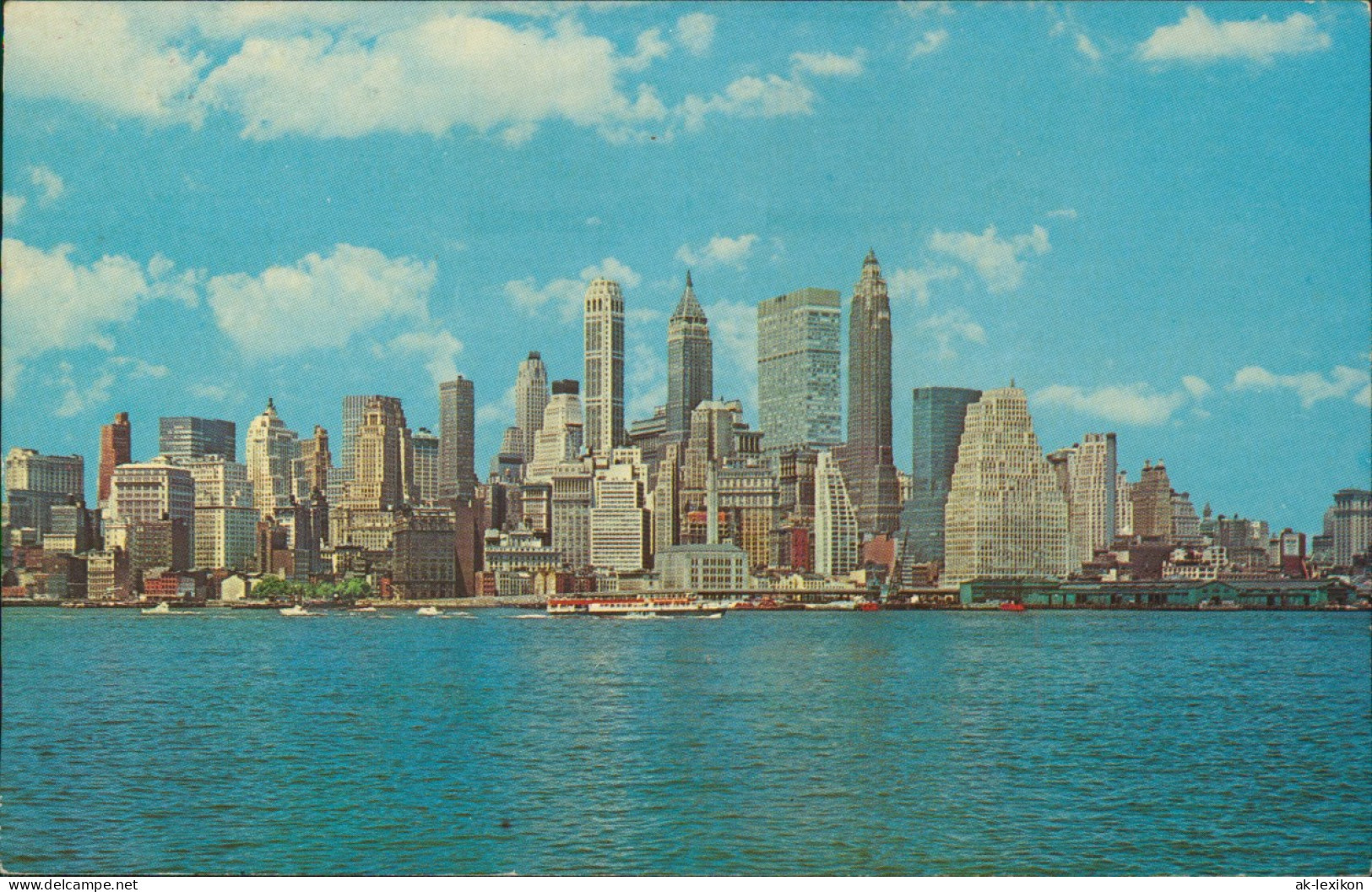 Postcard Manhattan-New York City Lower Skyline 1965  Gel. UN Sonderstempel - Andere & Zonder Classificatie