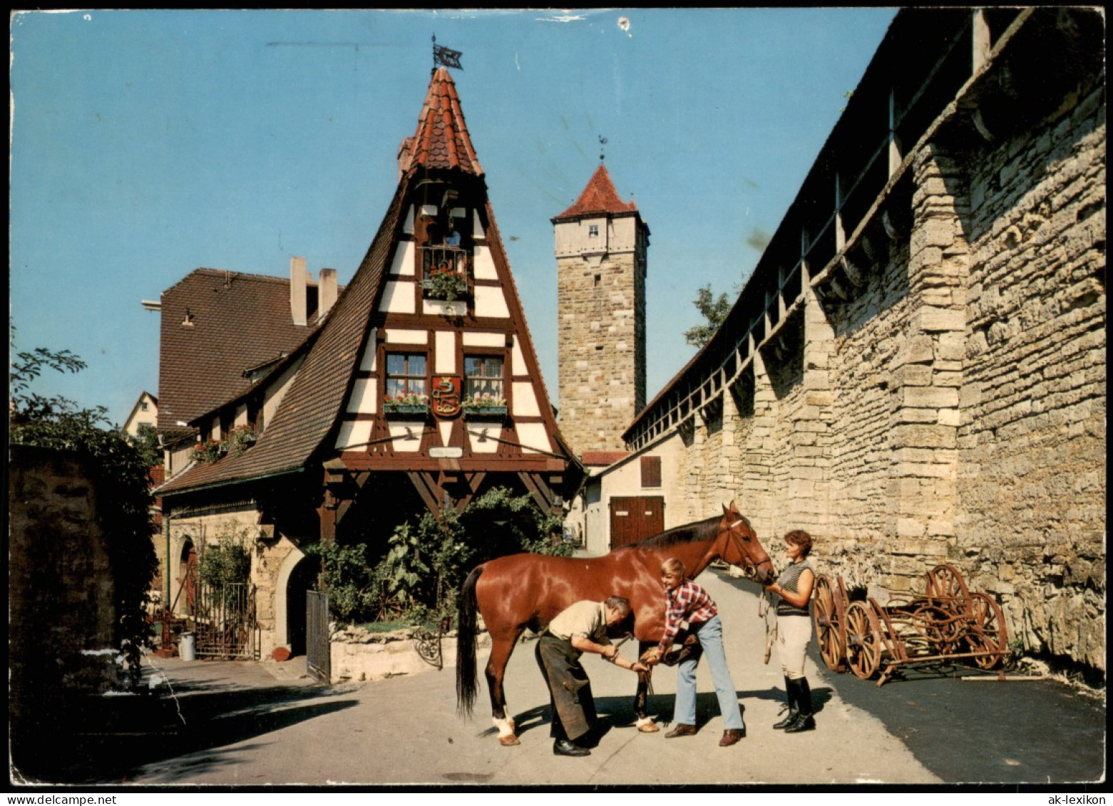 Rothenburg Ob Der Tauber Hufschmied Mit Pferd Vor Der Alten Schmiede 1978 - Rothenburg O. D. Tauber