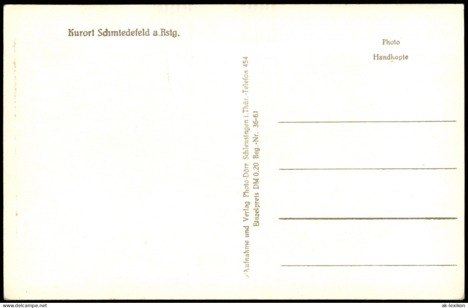Ansichtskarte Schmiedefeld (Rennsteig) Stadtpartie 1961 - Schmiedefeld