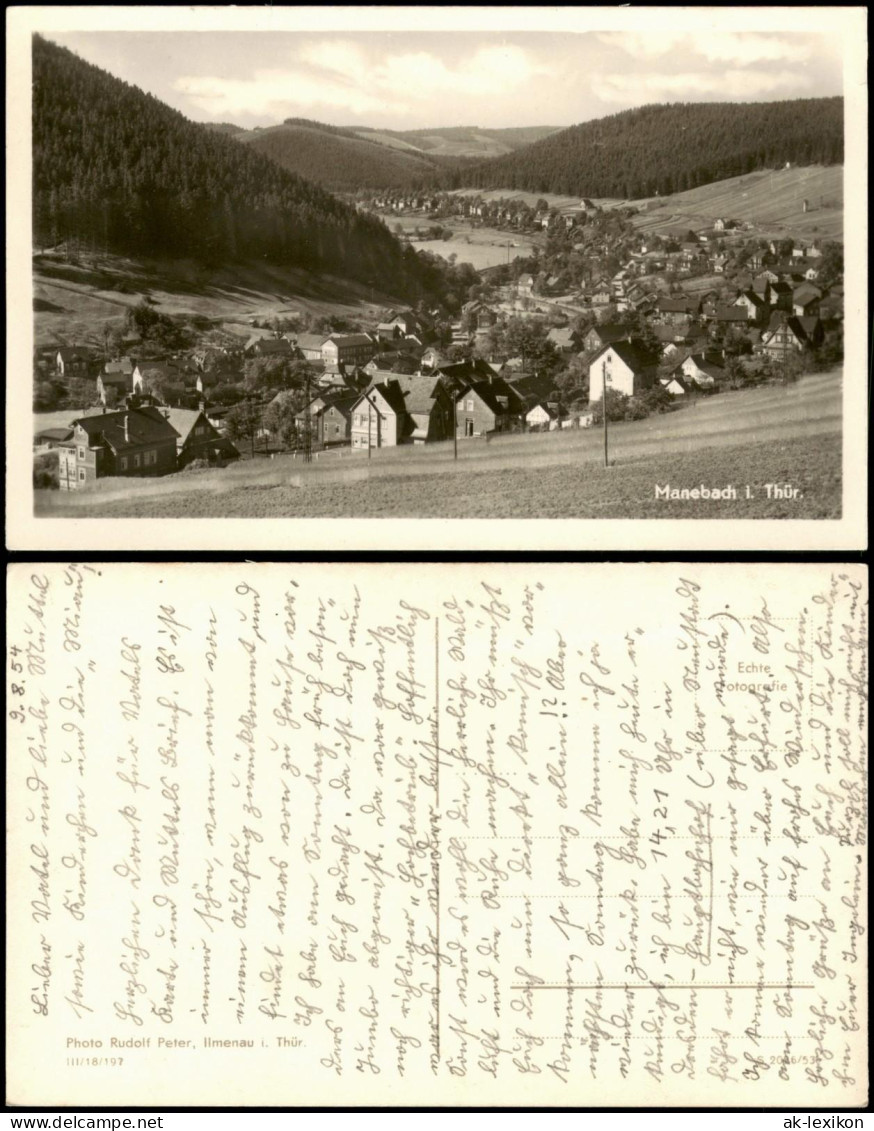 Ansichtskarte Manebach-Ilmenau Stadtblick 1953 - Ilmenau