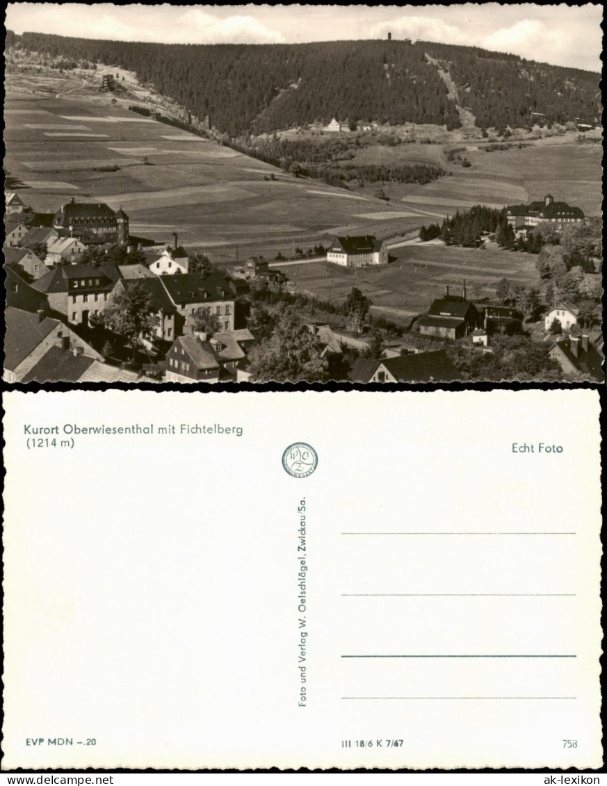 Ansichtskarte Oberwiesenthal Panorama-Ansicht Mit Fichtelberg 1967 - Oberwiesenthal