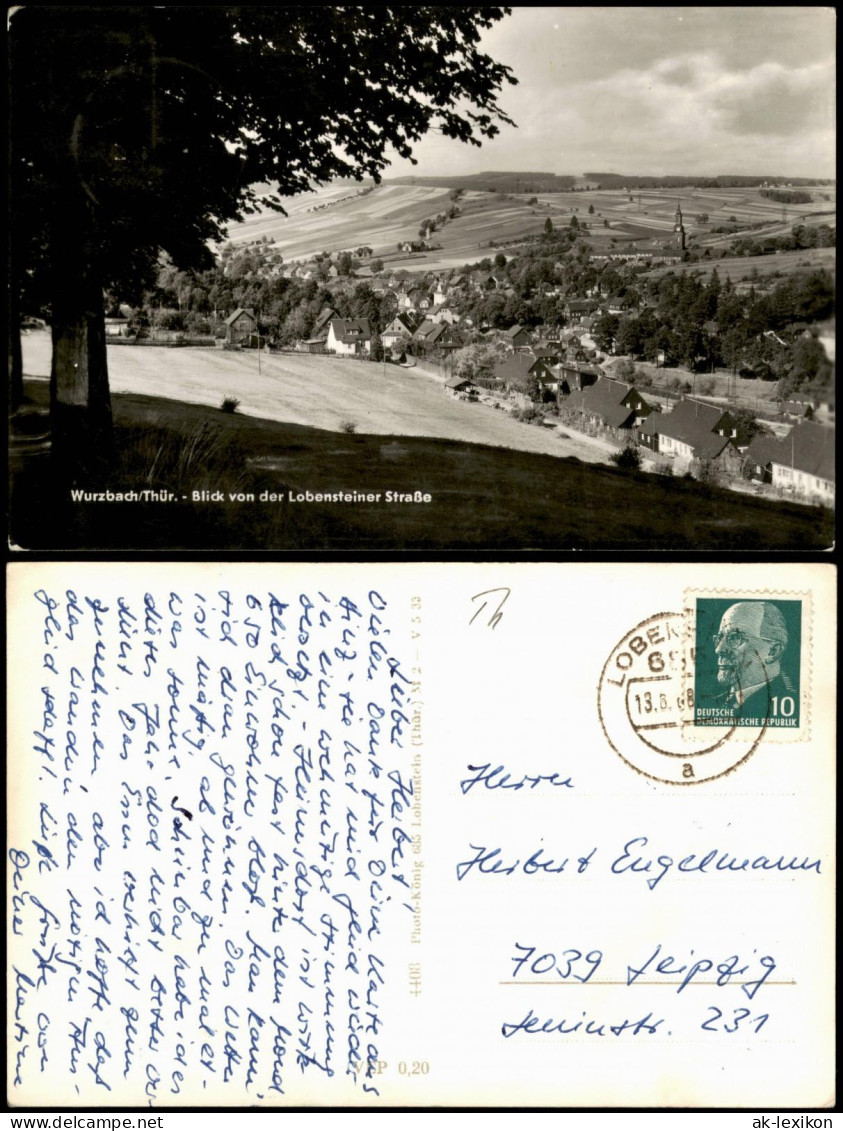 Ansichtskarte Wurzbach Blick Von Der Lobensteiner Straße 1968 - Wurzbach