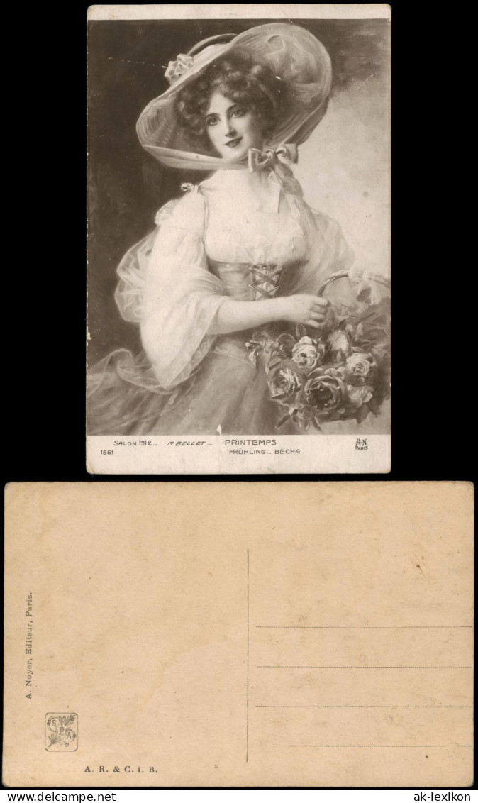 FRÜHLING. BECHA. PRINTEMPS Künstlerkarte: Gemälde / Kunstwerke 1912 - Paintings