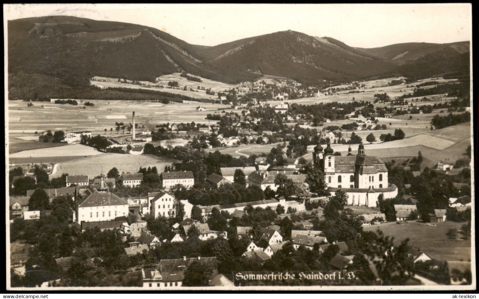 Postcard Haindorf Hejnice Blick Auf Die Stadt 1934 - Czech Republic