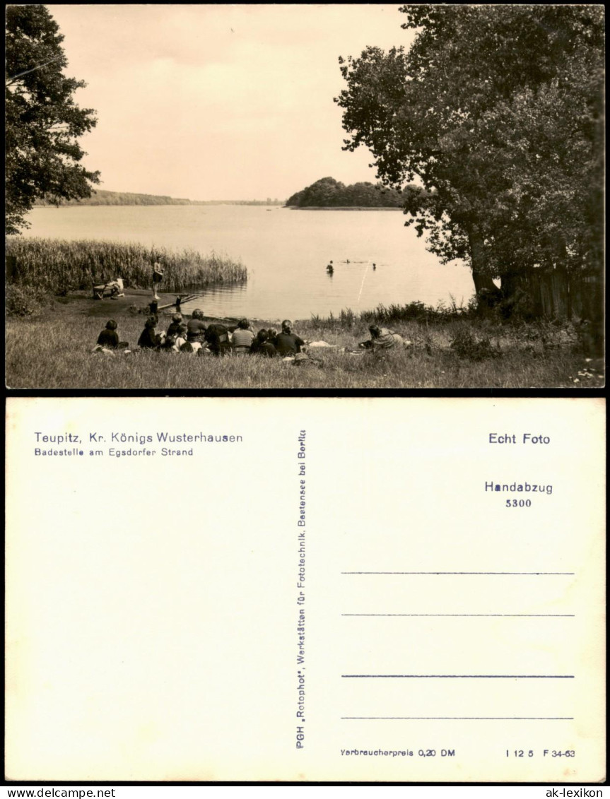 Ansichtskarte Teupitz Badestelle Am Egsdorfer Strand 1963 - Teupitz