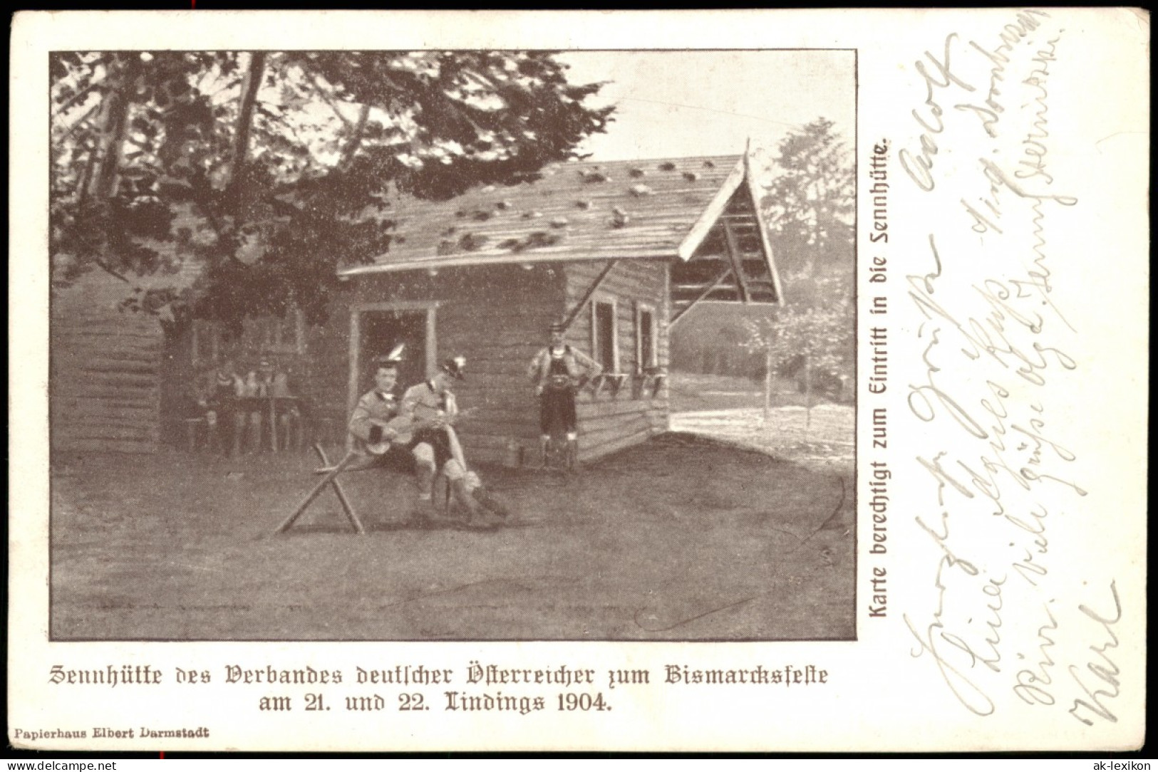 Ansichtskarte  Sennhütte Bismarckfest Lindings 1904 - Zu Identifizieren