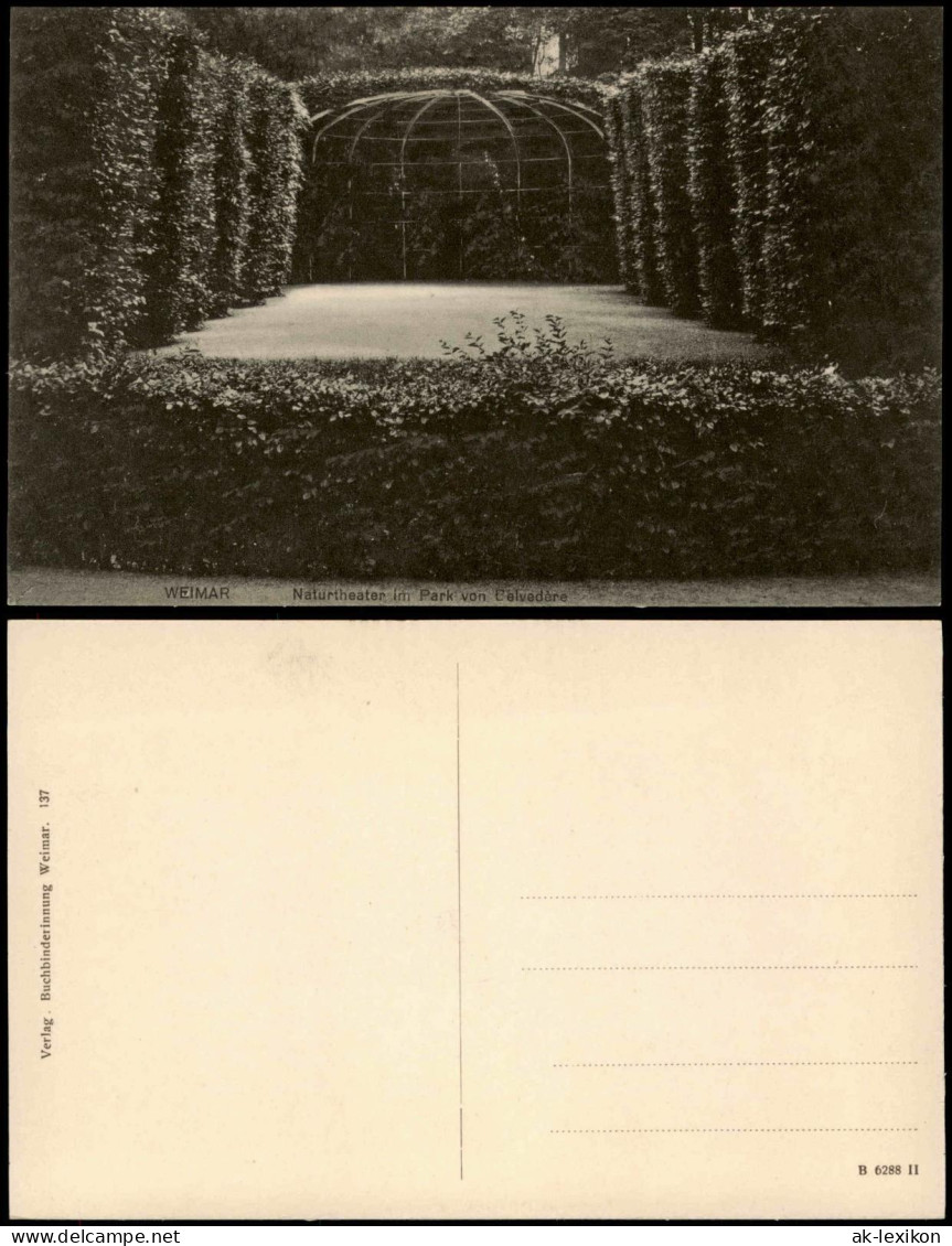 Ansichtskarte Weimar Naturtheater Im Park Von Belvedere 1920 - Weimar