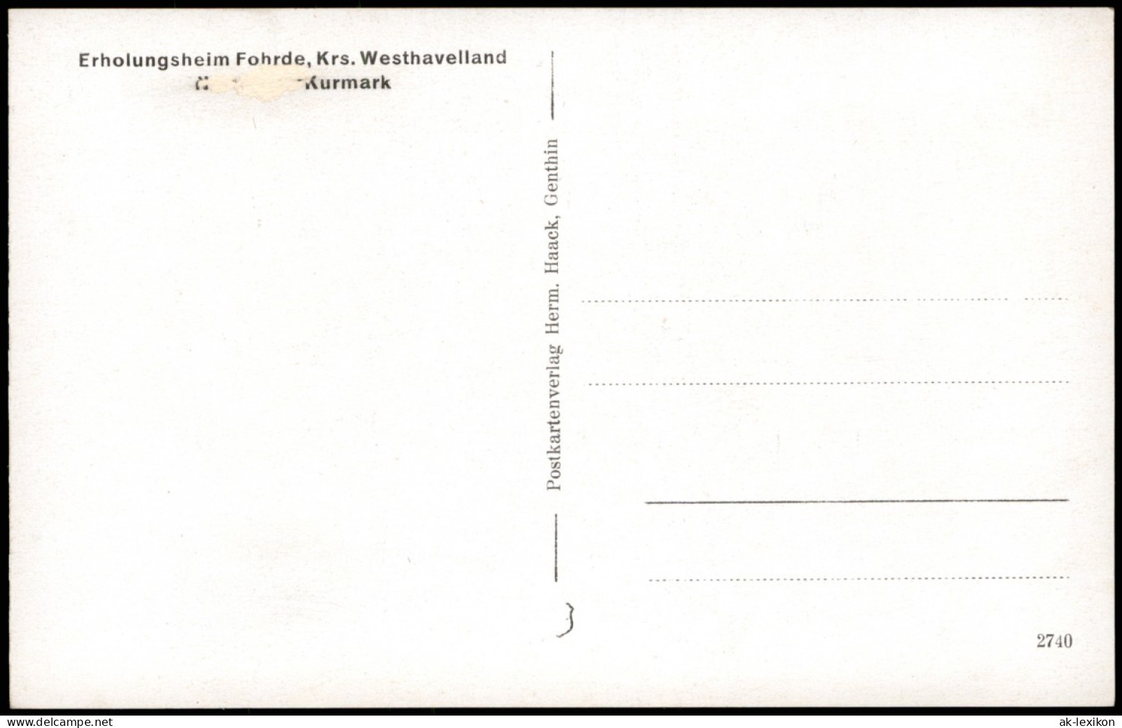 Ansichtskarte Fohrde-Havelsee Erholungsheim Fohrde Brunnenhof 1930 - Sonstige & Ohne Zuordnung