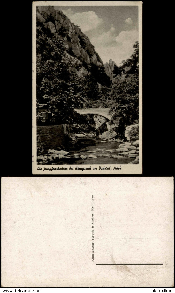 Ansichtskarte Treseburg Jungfernbrücke Bei Königsruh Im Bodetal Harz 1950 - Altri & Non Classificati