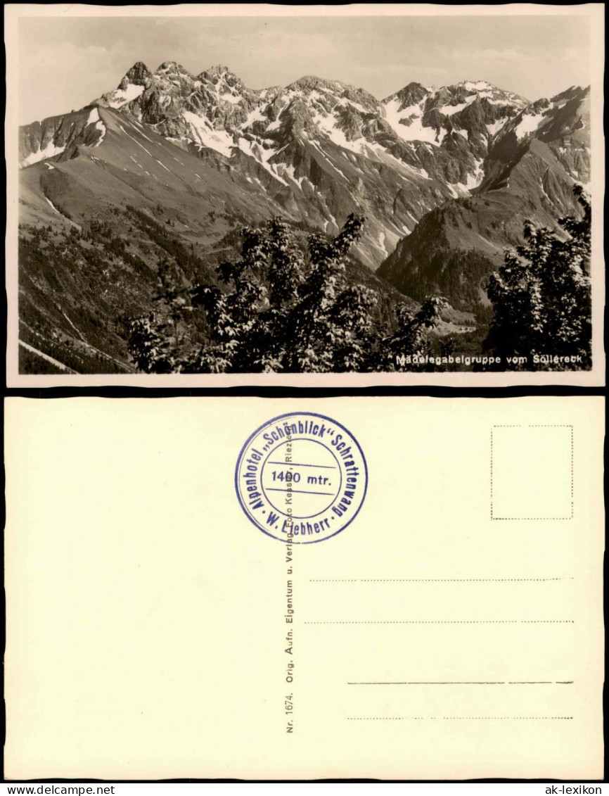 Ansichtskarte Oberstdorf (Allgäu) Mädelgabelgruppe 1932 - Oberstdorf
