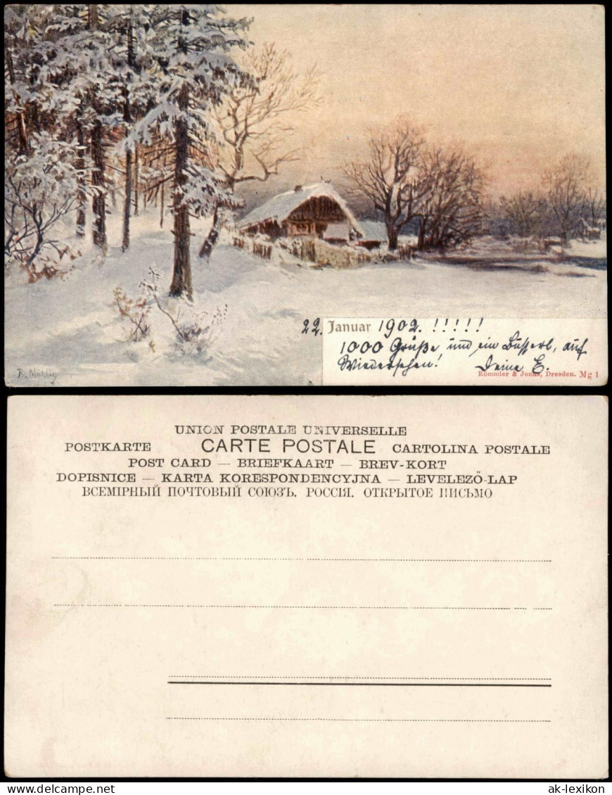 Ansichtskarte  Winter-Ansichtskarten (Schnee/Eis) / Stimmungsbild Januar 1902 - Unclassified