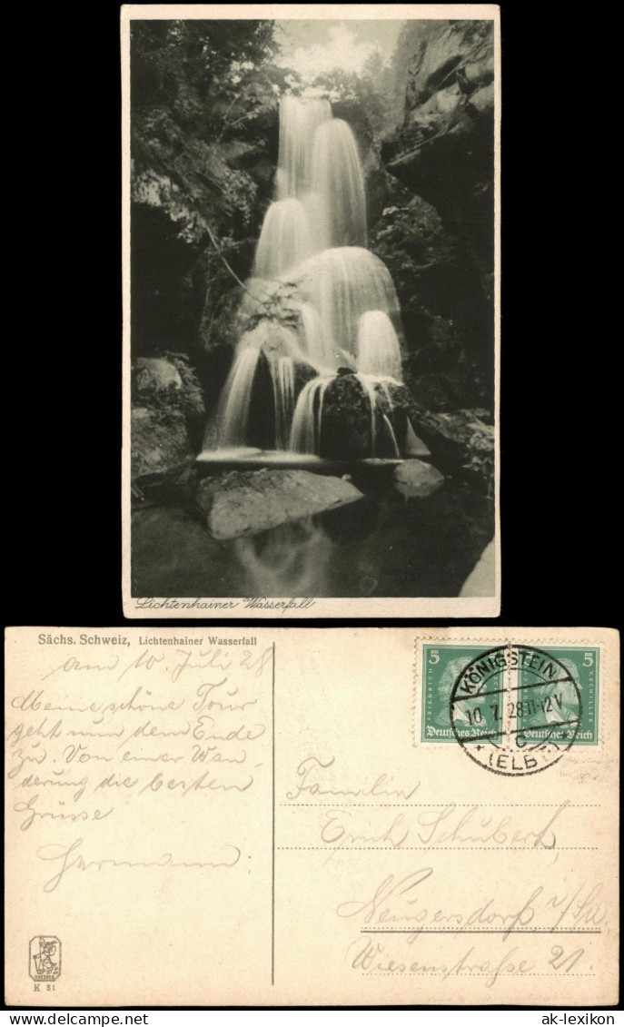 Lichtenhain-Sebnitz Lichtenhainer Wasserfall, Waterfall, River Falls 1928 - Kirnitzschtal