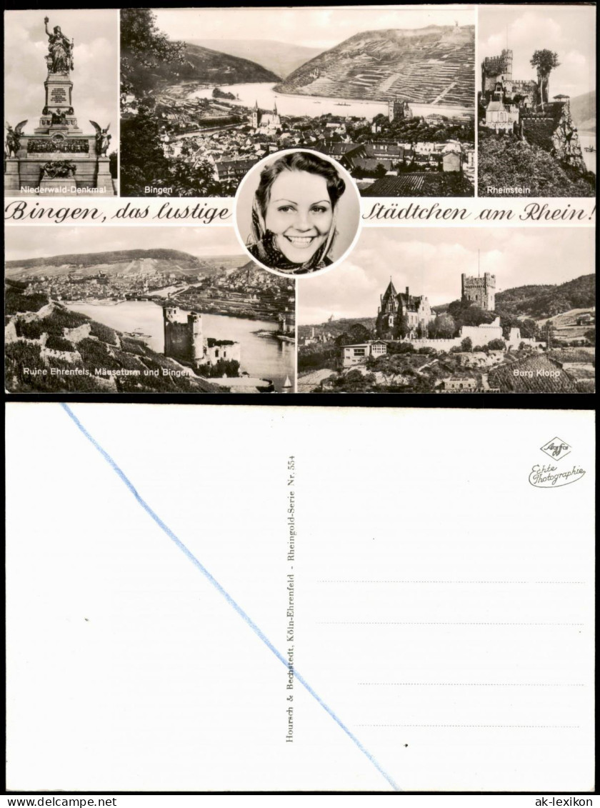 Bingen Am Rhein Mehrbildkarte Mit Umlandansichten Ua.   Rhein 1950 - Bingen