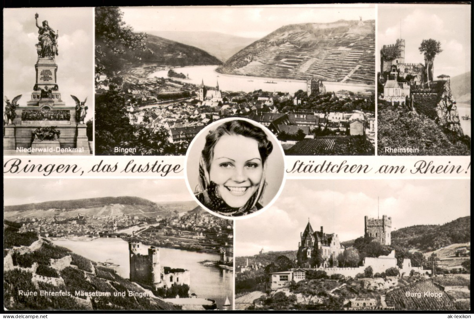 Bingen Am Rhein Mehrbildkarte Mit Umlandansichten Ua.   Rhein 1950 - Bingen