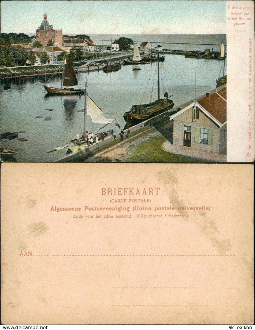 Postkaart Enkhuizen Haven Van Af Het Station, Hafen 1904 - Enkhuizen