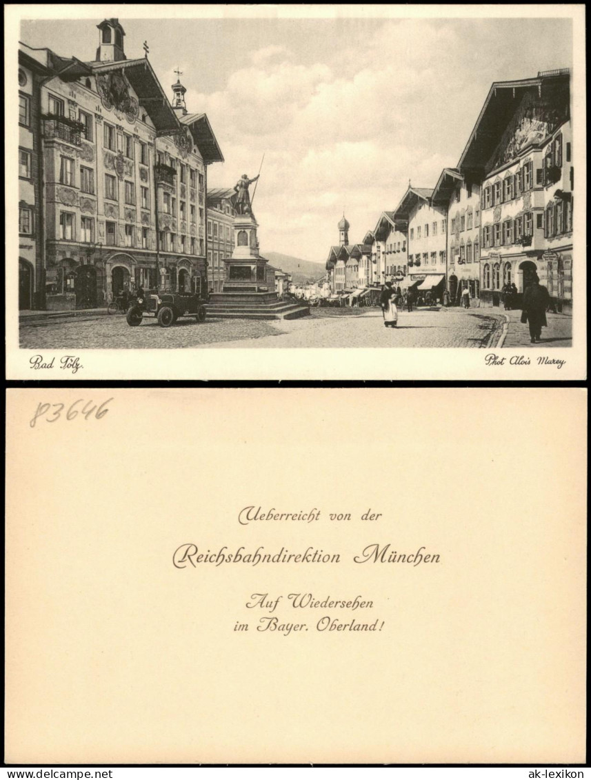 Ansichtskarte Bad Tölz Marktstrasse, Geschäfte Autos 1926 - Bad Toelz