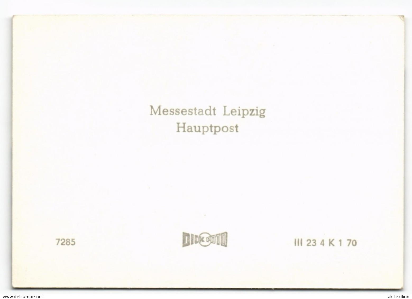 Sammelkarte Leipzig Messestadt Leipzig Hauptpost 1970 - Leipzig