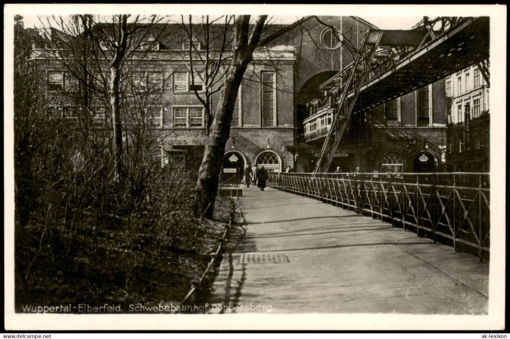 Ansichtskarte Elberfeld-Wuppertal Döppersberg - Bahnhof, Schwebebahn 1942 - Wuppertal