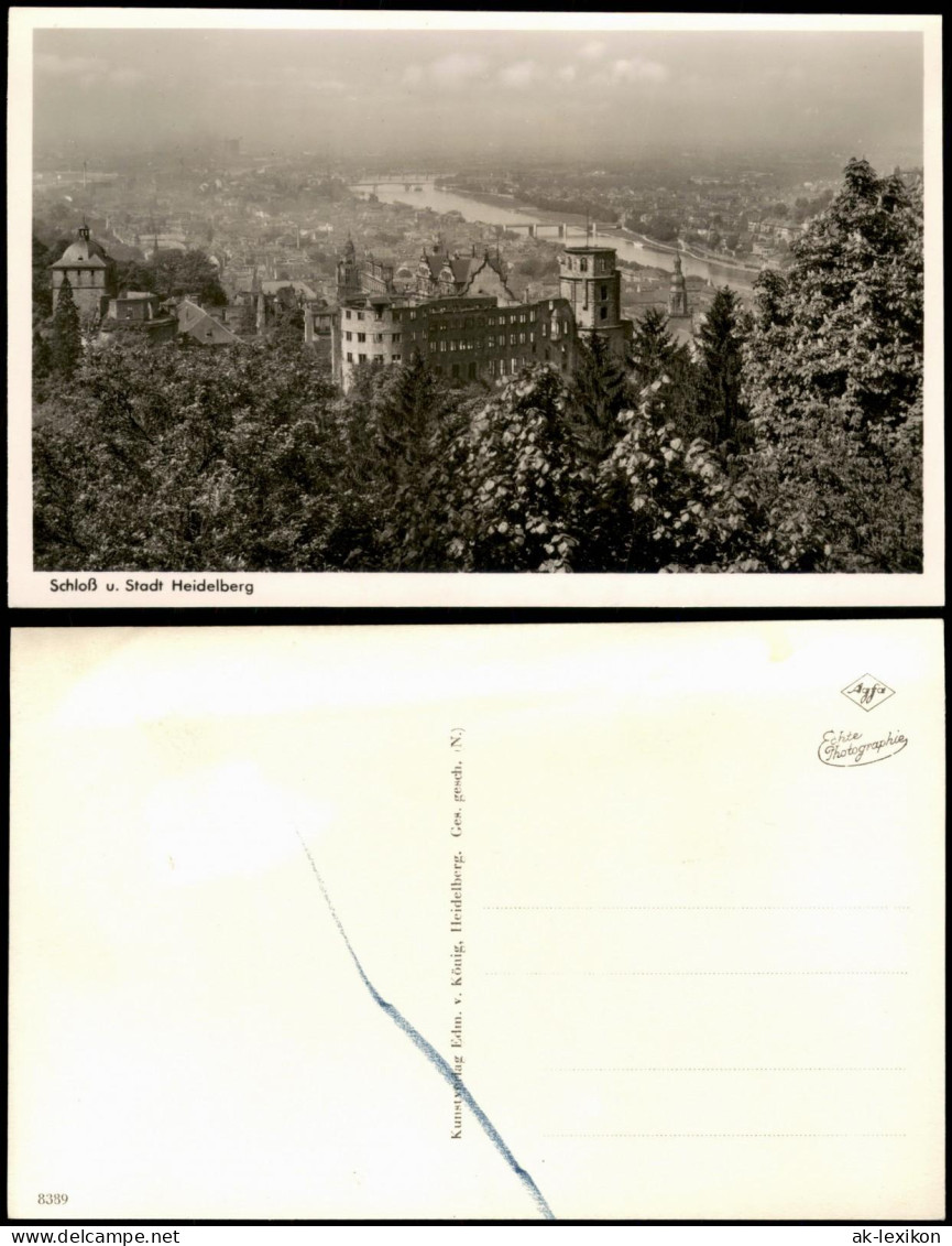 Ansichtskarte Heidelberg Stadt Panorama Mit Schloss, Fernansicht Neckar 1940 - Heidelberg