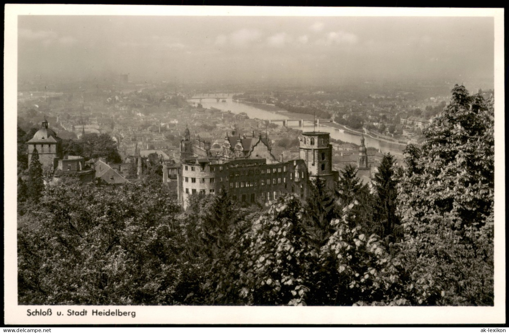 Ansichtskarte Heidelberg Stadt Panorama Mit Schloss, Fernansicht Neckar 1940 - Heidelberg