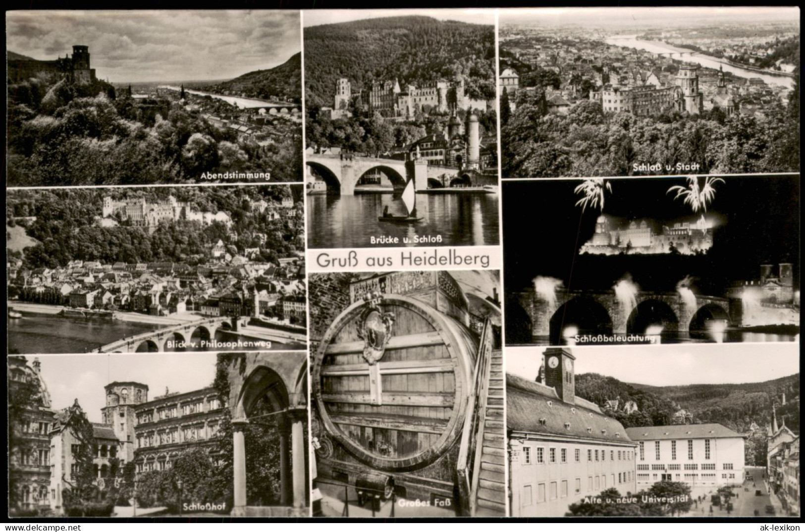 Ansichtskarte Heidelberg Mehrbildkarte Mit Alten Foto-Ansichten 1960 - Heidelberg