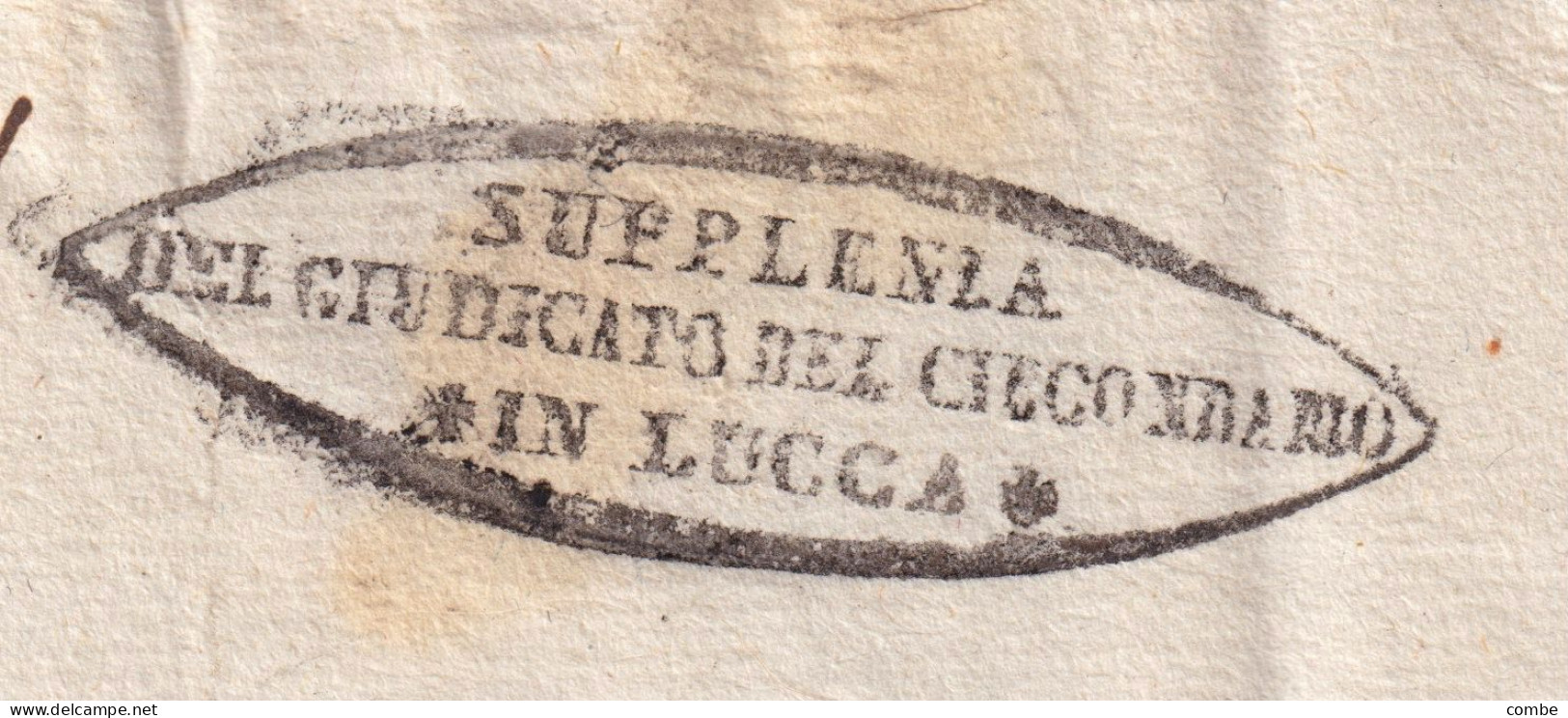 LETTERA. 1838. SUPPLENIA DEL CUIDICATO DEL CIECONDAMO IN LUCCA . VILLAFRANCA - ...-1850 Préphilatélie