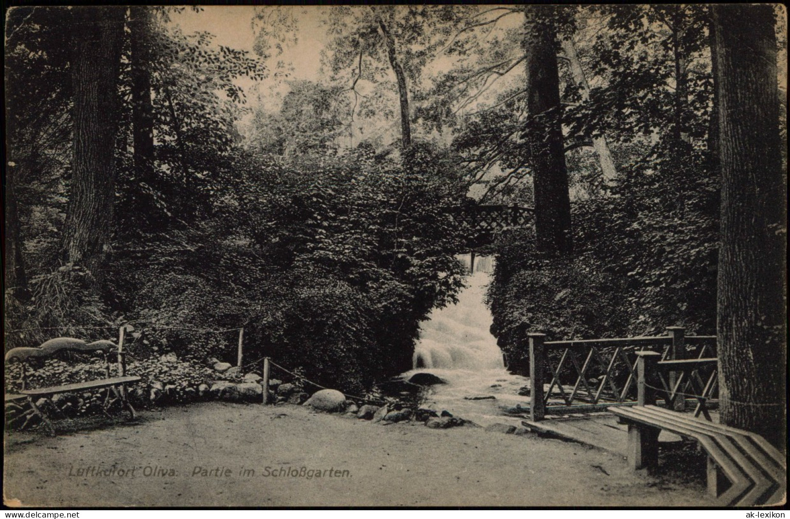 Postcard Oliva-Danzig Oliva Gdańsk/Gduńsk Partie Im Schlossgarten 1917 - Danzig