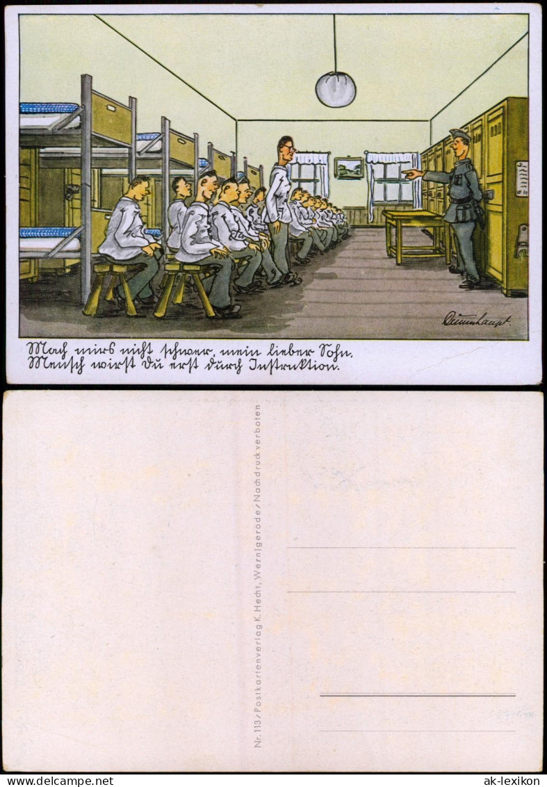 Ansichtskarte  Künstlerkarte - Militär 2.WK Auf Der Stube 1938 - Sin Clasificación
