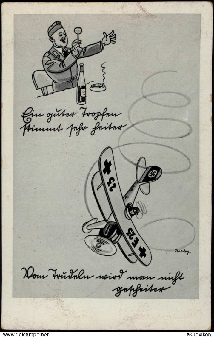 Militär/Propaganda - Soldatenleben Flugzeug Künstlerkarte 1937  Stempel Putnitz Flugplatz über Damgarten - Other & Unclassified