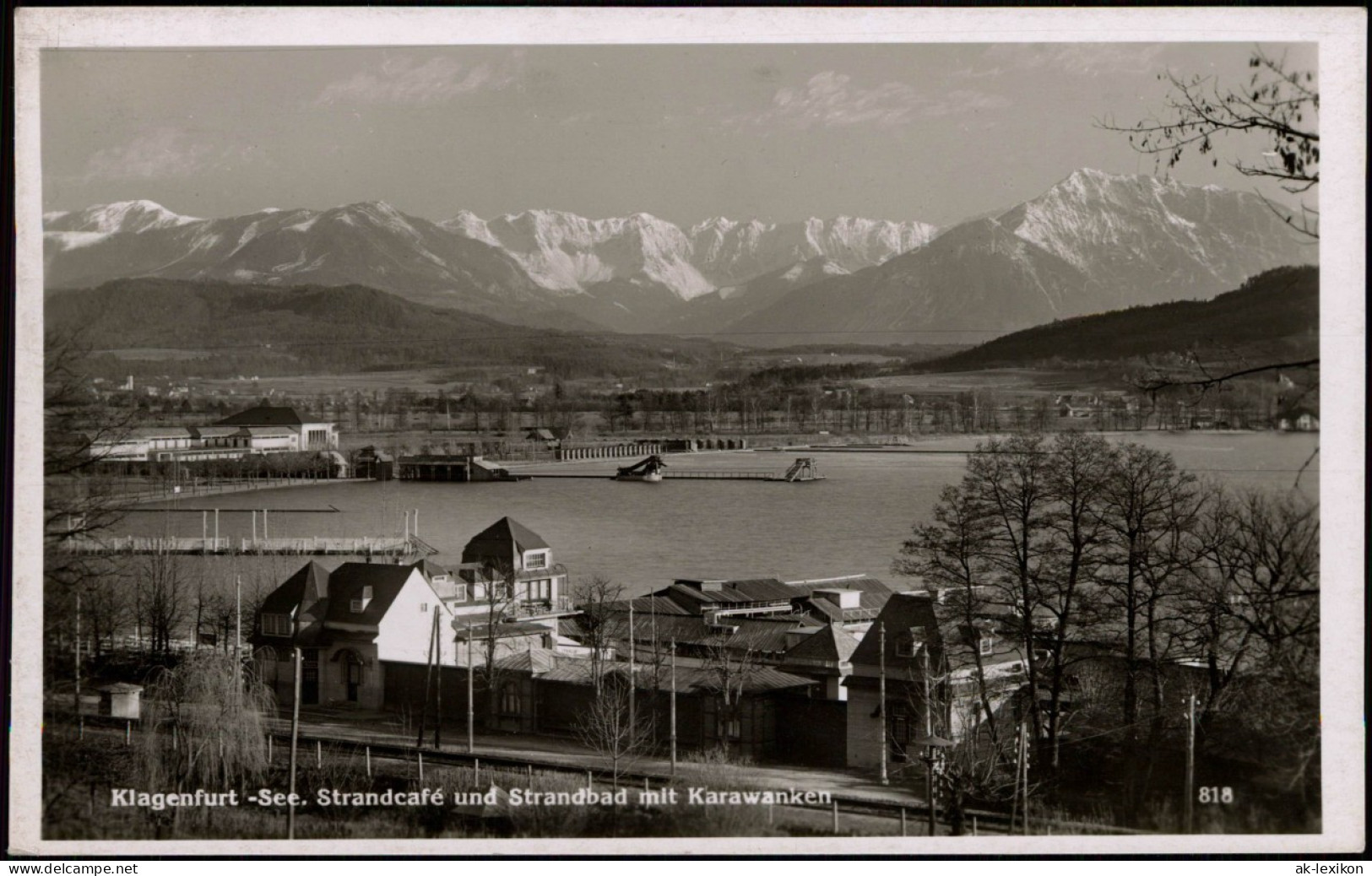 Ansichtskarte Klagenfurt Strandcafé Und Strandbad Mit Karawanken 1939 - Other & Unclassified