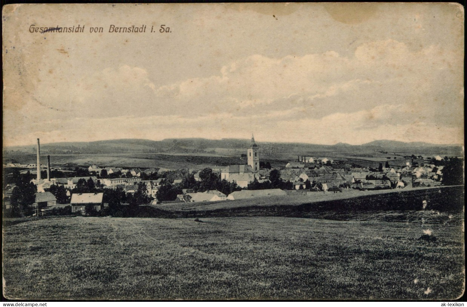 Ansichtskarte Bernstadt A. D. Eigen Stadt Und Fabrik 1915 - Altri & Non Classificati