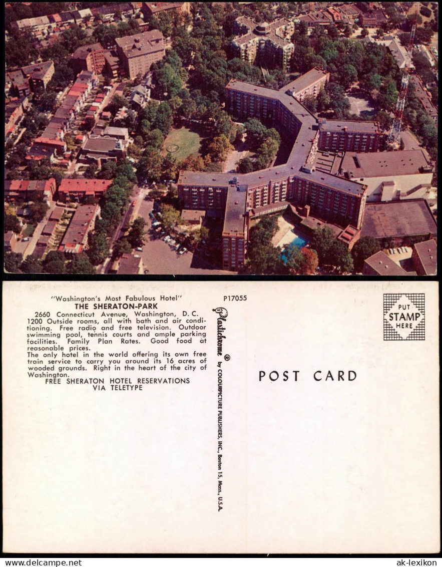 Postcard Washington D.C. Luftbild Birdsview Sheraton Park USA 1962 - Washington DC