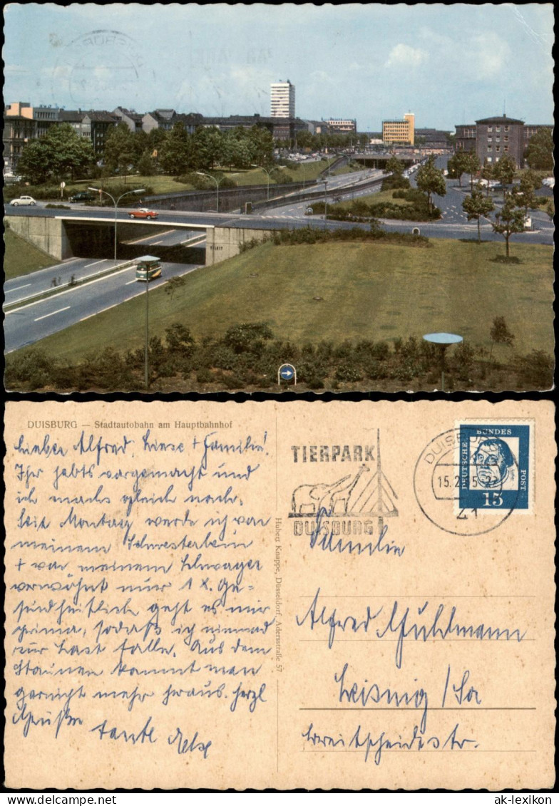 Ansichtskarte Duisburg Stadtautobahn Am Hauptbahnhof, VW Bulli 1975 - Duisburg