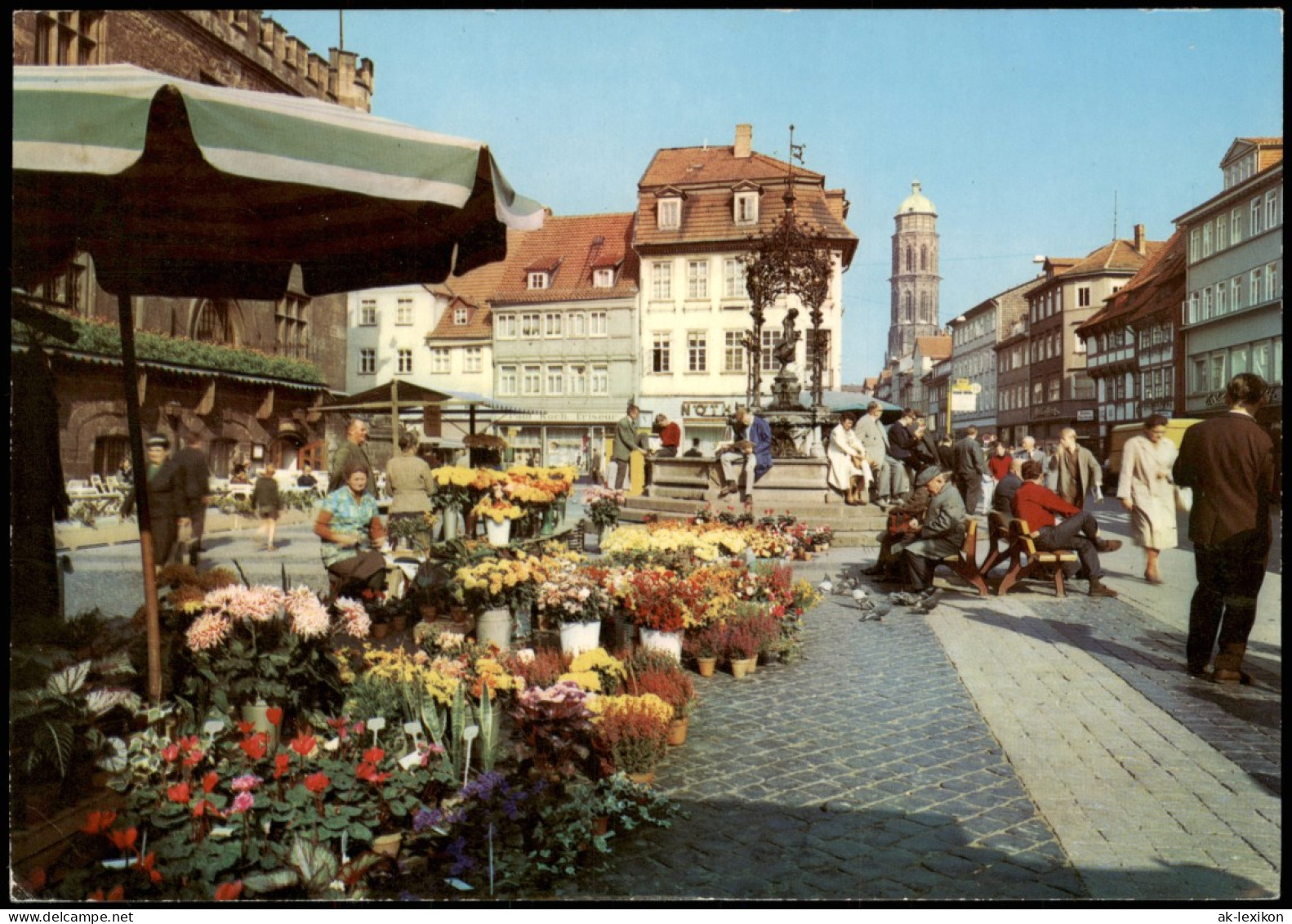 Ansichtskarte Göttingen Blumenmarkt Am Gänselieselbrunnen 1970 - Goettingen