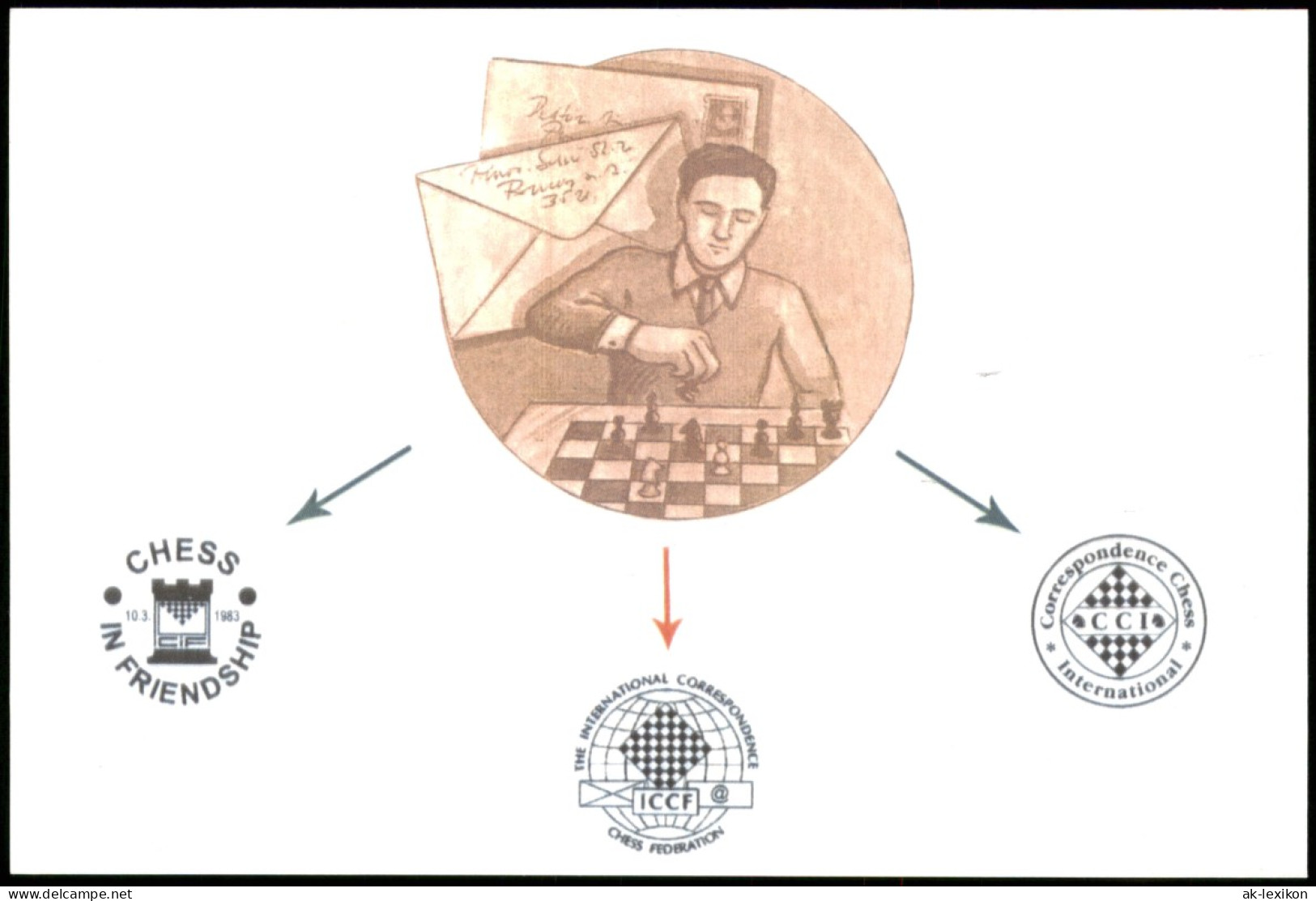 Ansichtskarte  Schach-Motiv-/Korrespondenzkarte (Chess) Aus Ungarn 1990 - Contemporain (à Partir De 1950)