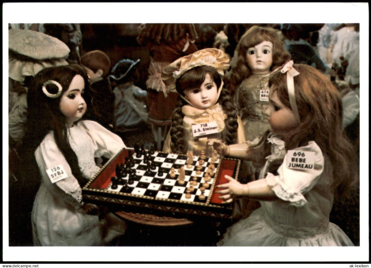 Schach-Motiv-/Korrespondenzkarte (Chess) Puppen Beim Spiel 2012 - Contemporain (à Partir De 1950)